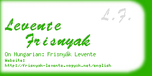levente frisnyak business card