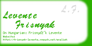 levente frisnyak business card